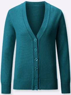 Strickjacke mit farblich abgestimmten Knöpfen