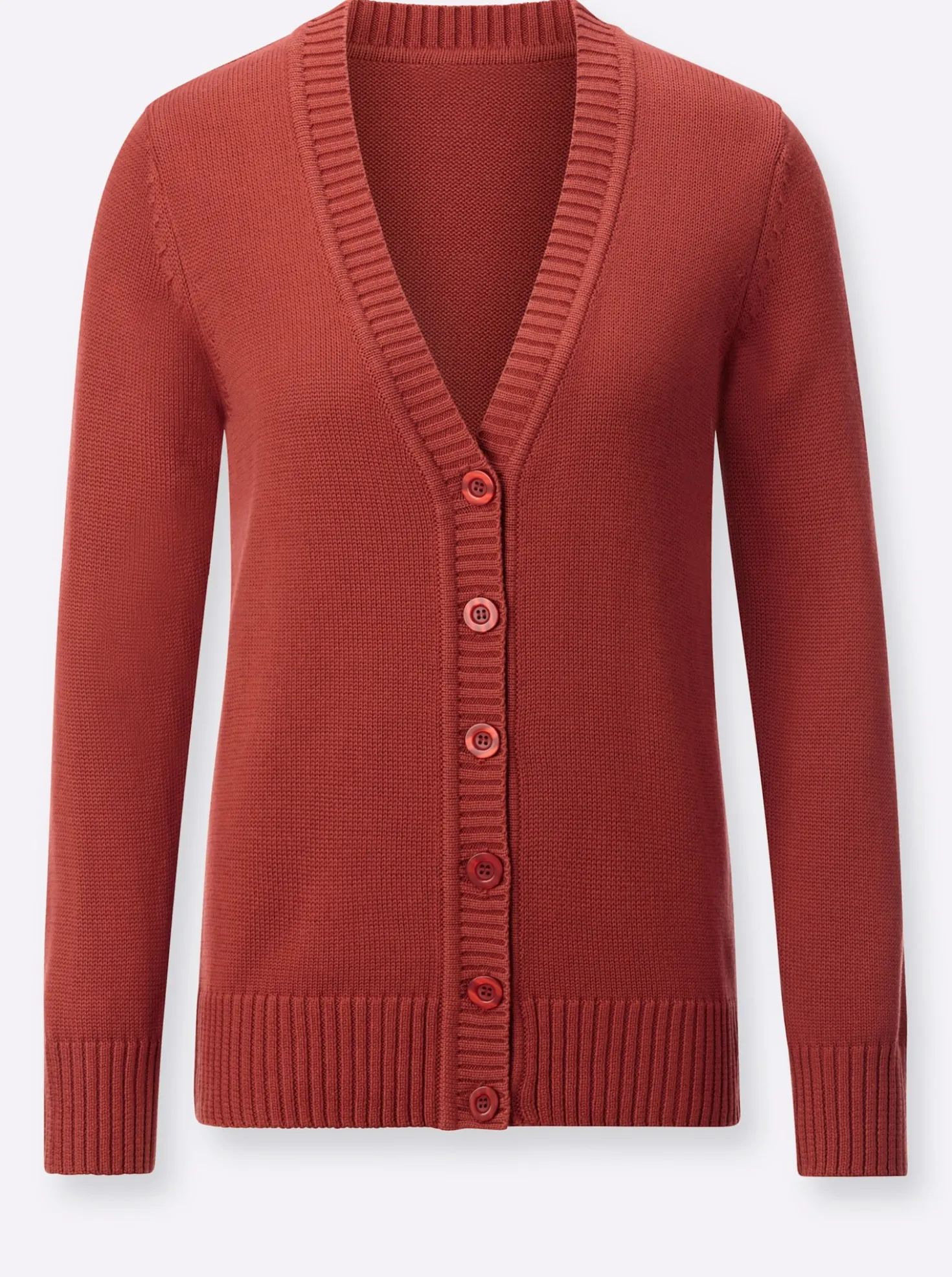 Strickjacke mit farblich abgestimmten Knöpfen