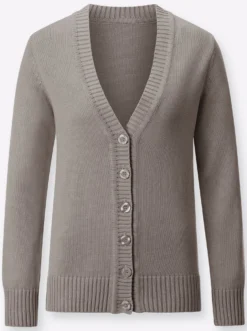 Strickjacke mit farblich abgestimmten Knöpfen