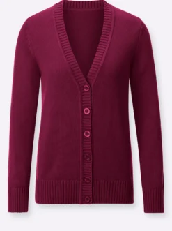 Strickjacke mit farblich abgestimmten Knöpfen