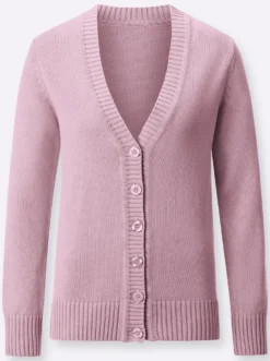 Strickjacke mit farblich abgestimmten Knöpfen