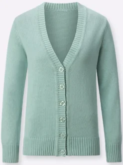 Strickjacke mit farblich abgestimmten Knöpfen