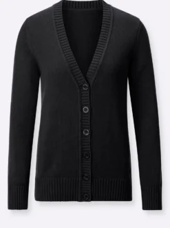 Strickjacke mit farblich abgestimmten Knöpfen