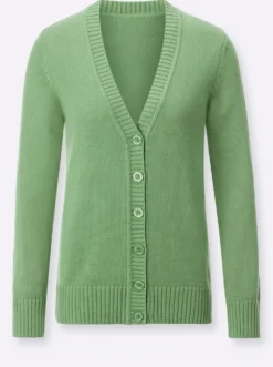 Strickjacke mit farblich abgestimmten Knöpfen