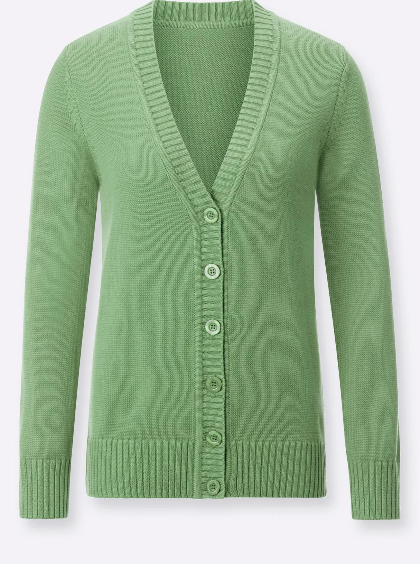 Strickjacke mit farblich abgestimmten Knöpfen