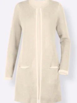 Strickjacke mit fixiertem Ärmelaufschlag