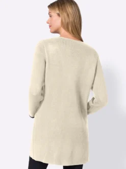 Strickjacke mit fixiertem Ärmelaufschlag