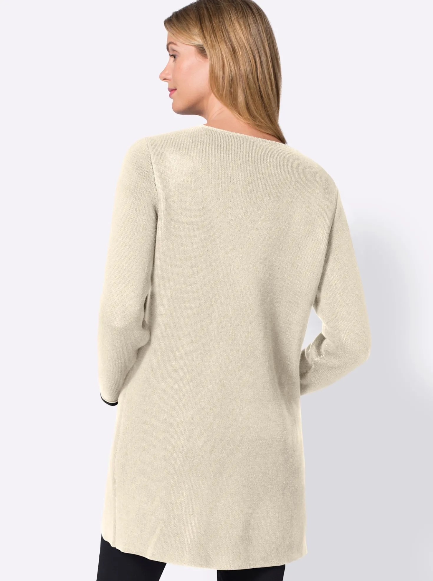 Strickjacke mit fixiertem Ärmelaufschlag