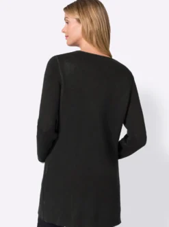 Strickjacke mit fixiertem Ärmelaufschlag
