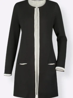 Strickjacke mit fixiertem Ärmelaufschlag