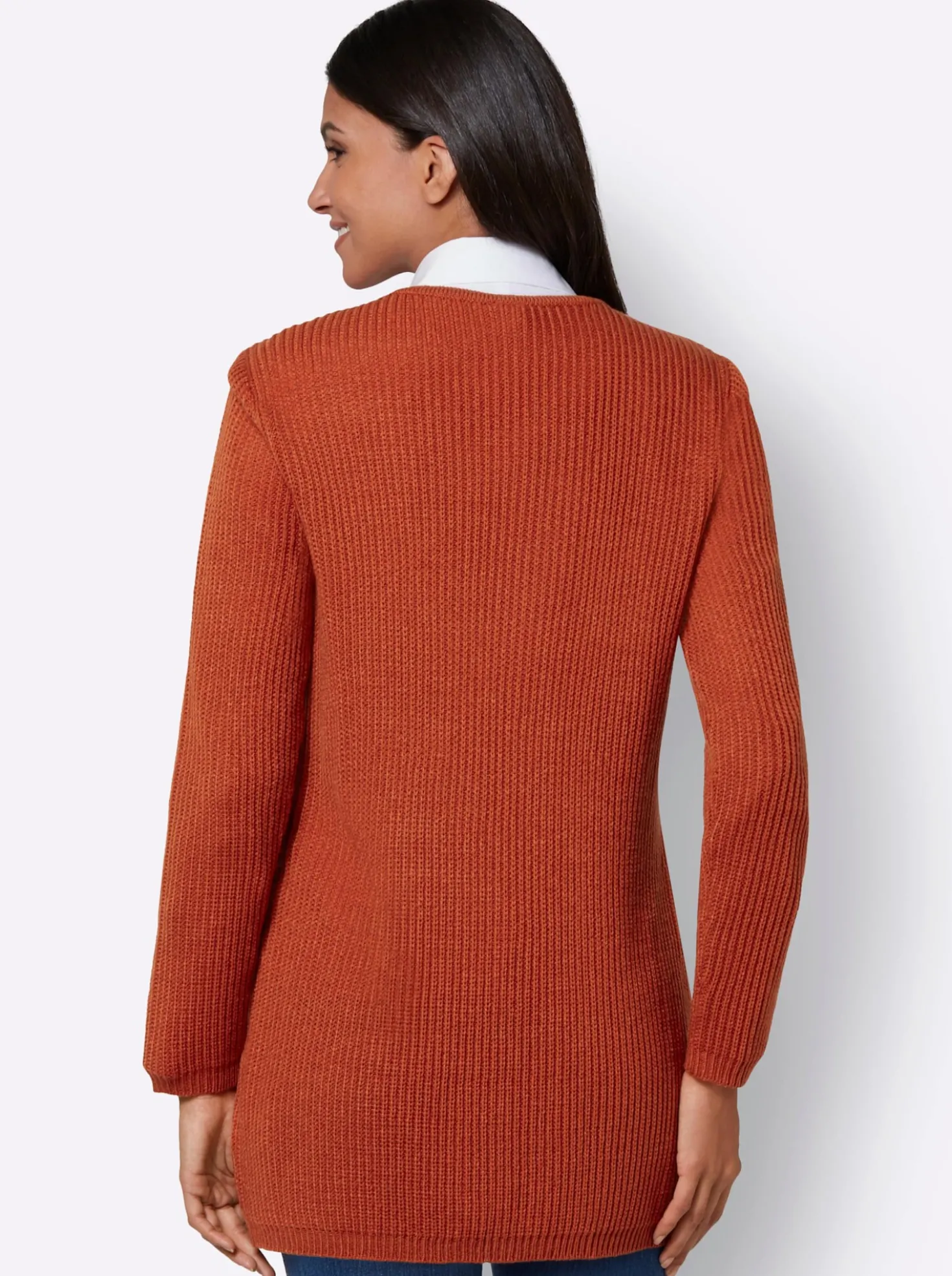 Strickjacke mit gerippten Abschlüssen