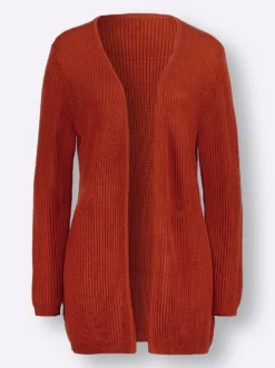 Strickjacke mit gerippten Abschlüssen