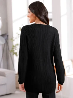 Strickjacke mit gerippten Abschlüssen