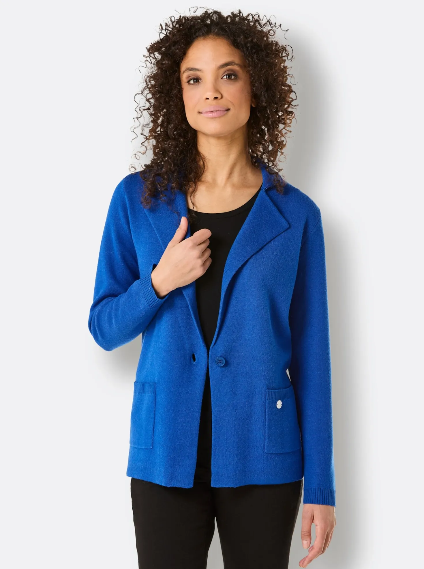 Strickjacke mit 1-Knopf-Verschluss