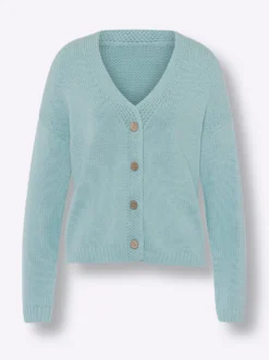 Strickjacke mit Knöpfen in Holz-Optik
