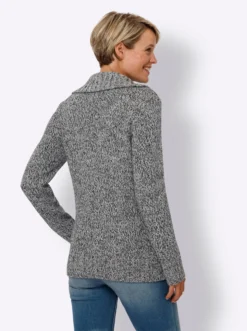 Strickjacke mit kontrastfarbigen Einsätzen