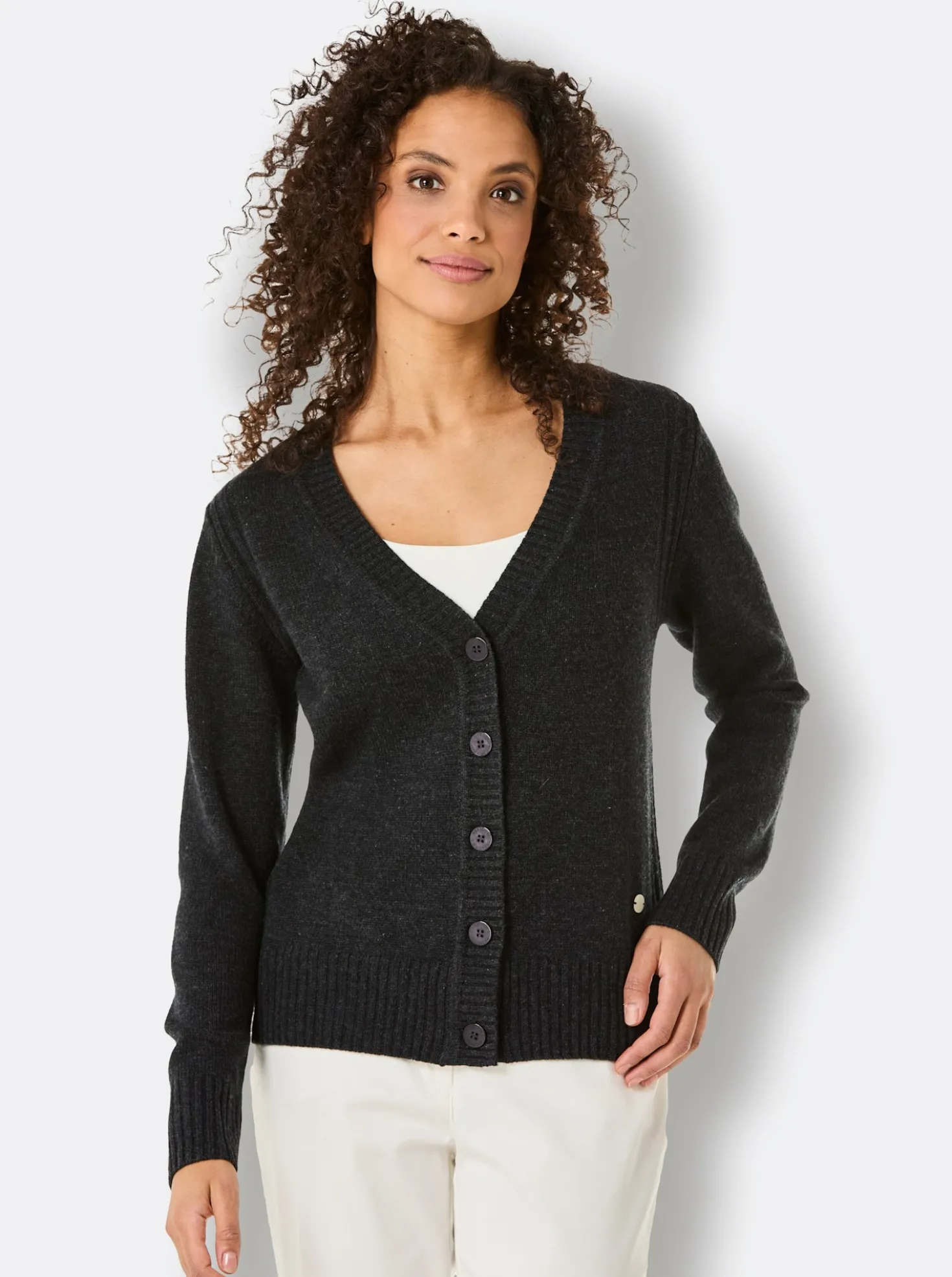 Strickjacke mit Logo-Knöpfen