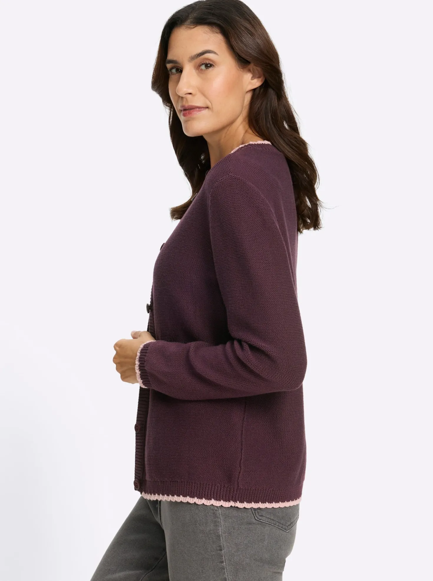 Strickjacke mit Muschelkante