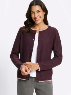 Strickjacke mit Muschelkante