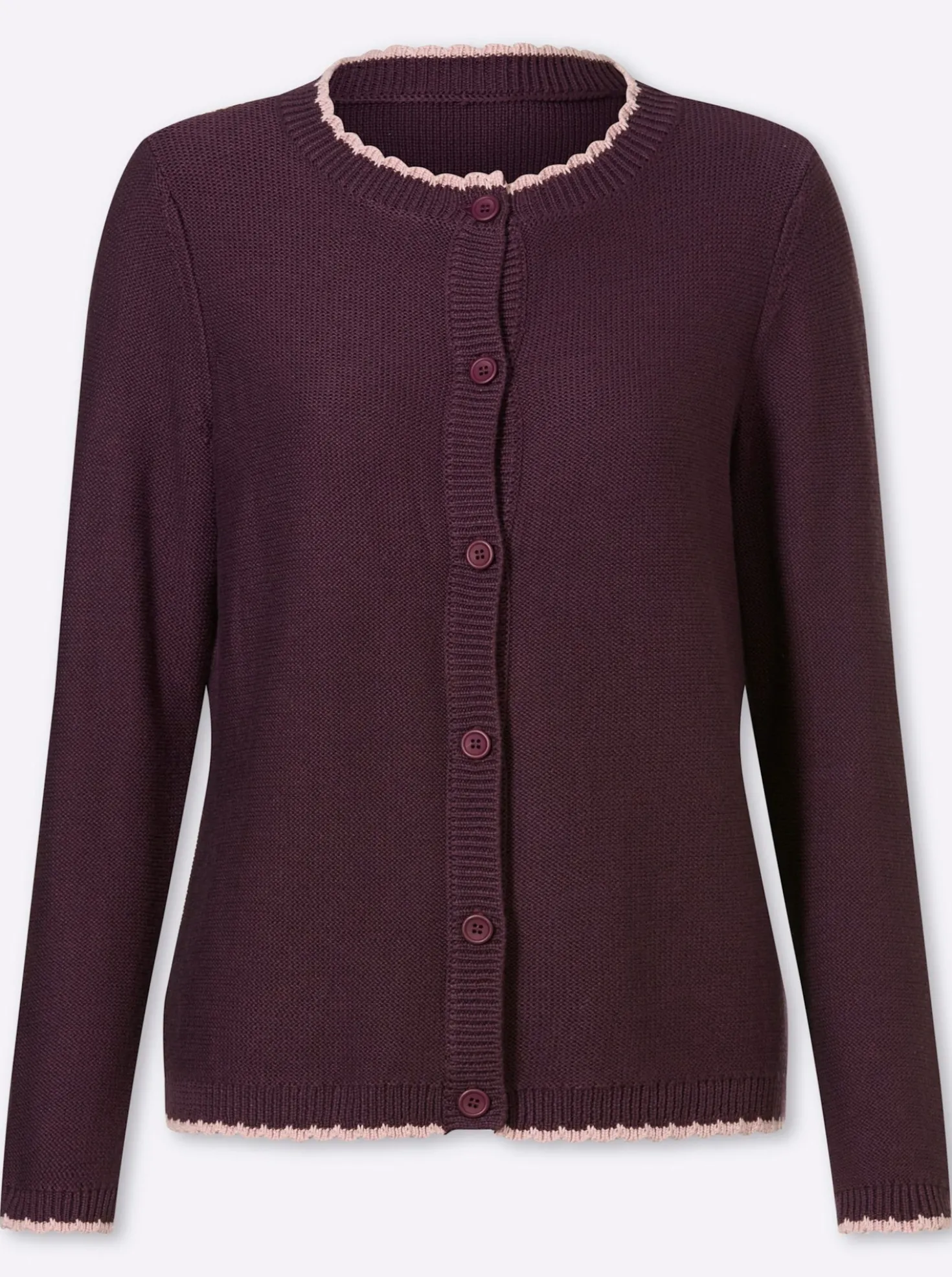 Strickjacke mit Muschelkante