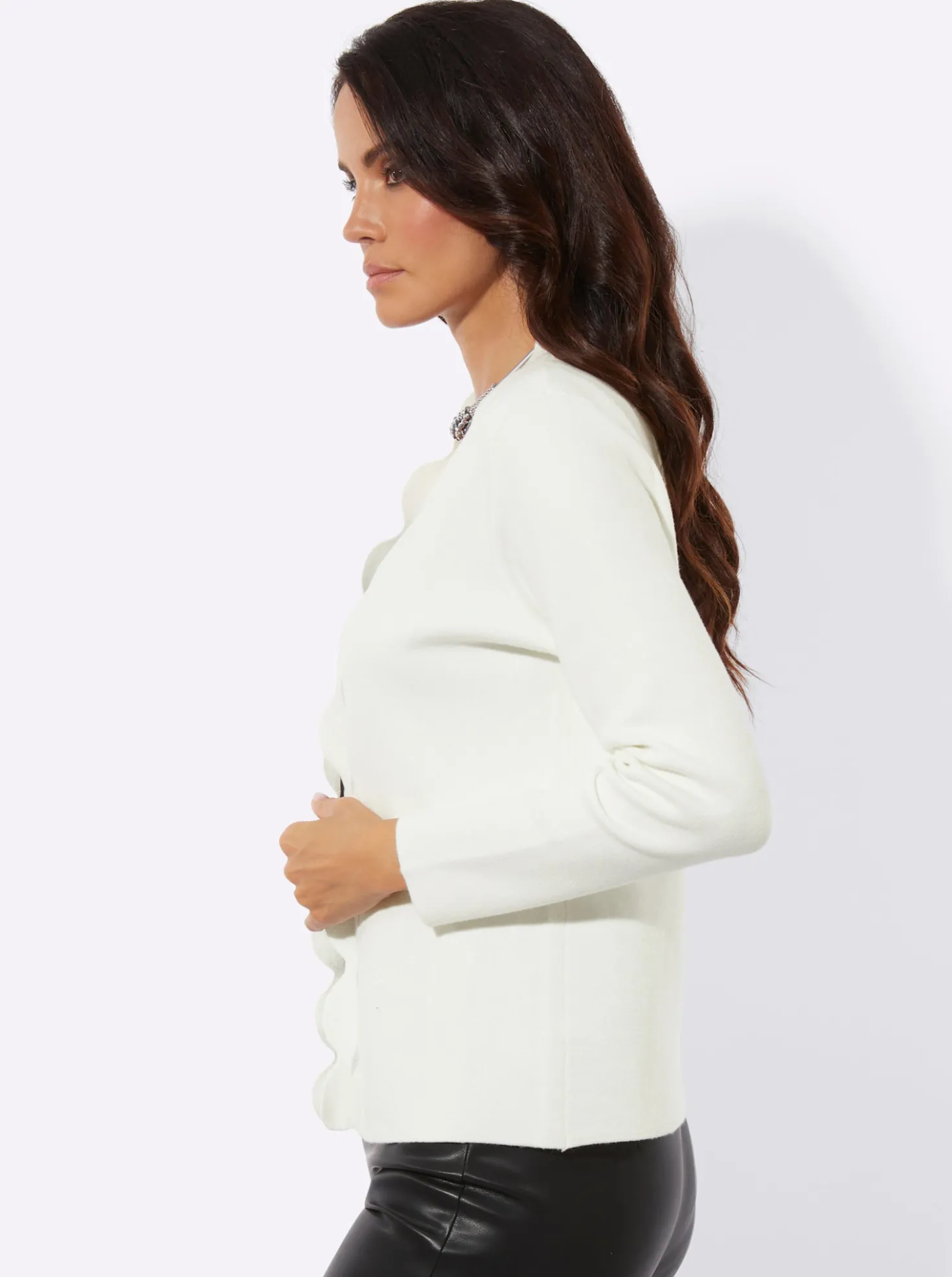 Strickjacke mit Netz-Einsatz