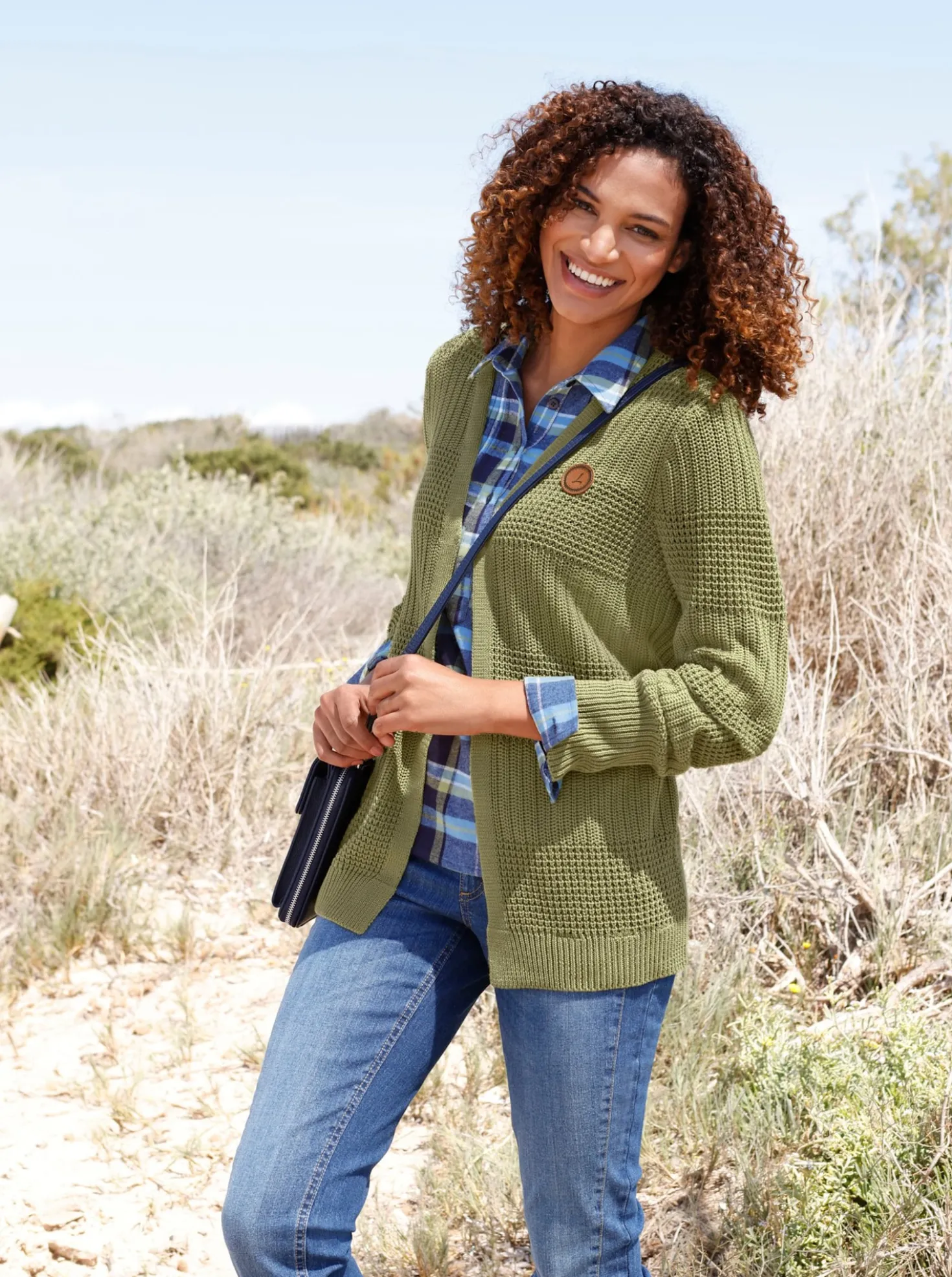 Strickjacke mit Ripp-Abschlüssen