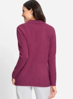 Strickjacke mit Ripp-Muster vorne