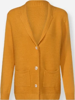 Strickjacke mit Ripp-Muster vorne