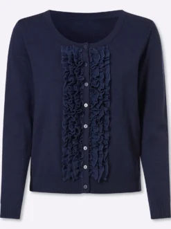 Strickjacke mit Rüschen