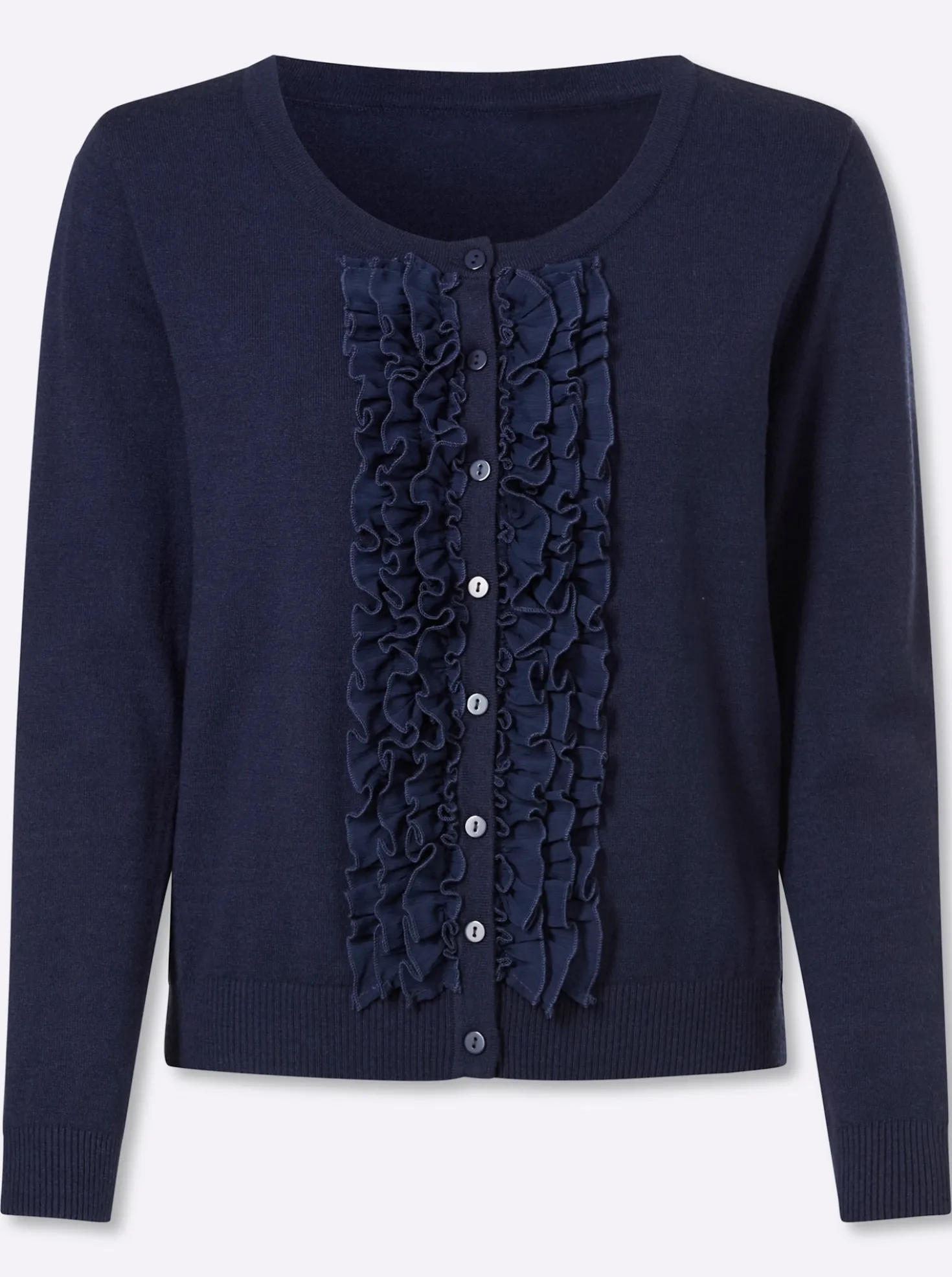 Strickjacke mit Rüschen
