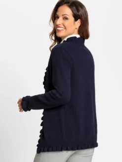 Strickjacke mit Rüschen-Abschluss