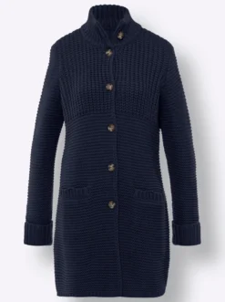 Strickjacke mit Stehkragen