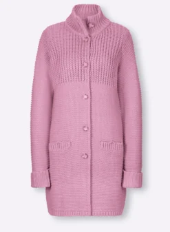Strickjacke mit Stehkragen