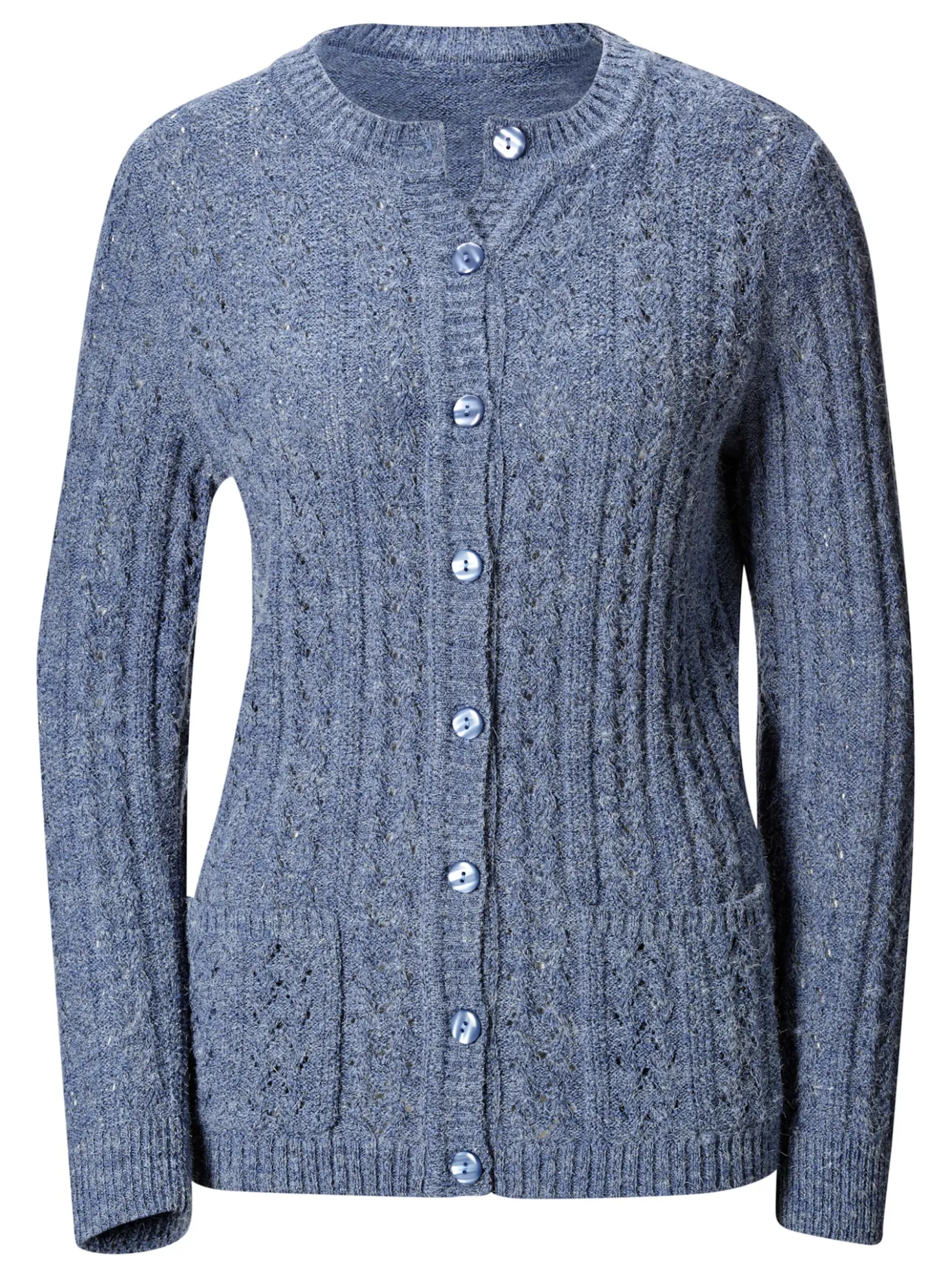 Strickjacke mit Ton-in-Ton-Knöpfen