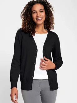Strickjacke mit V-Ausschnitt