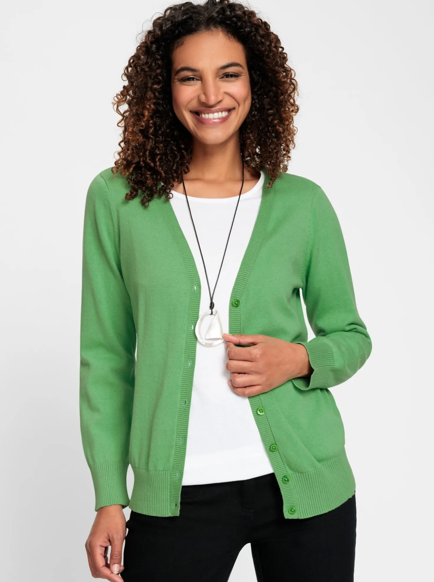 Strickjacke mit V-Ausschnitt