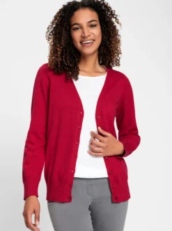 Strickjacke mit V-Ausschnitt