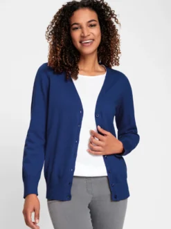Strickjacke mit V-Ausschnitt