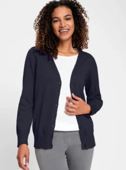 Strickjacke mit V-Ausschnitt