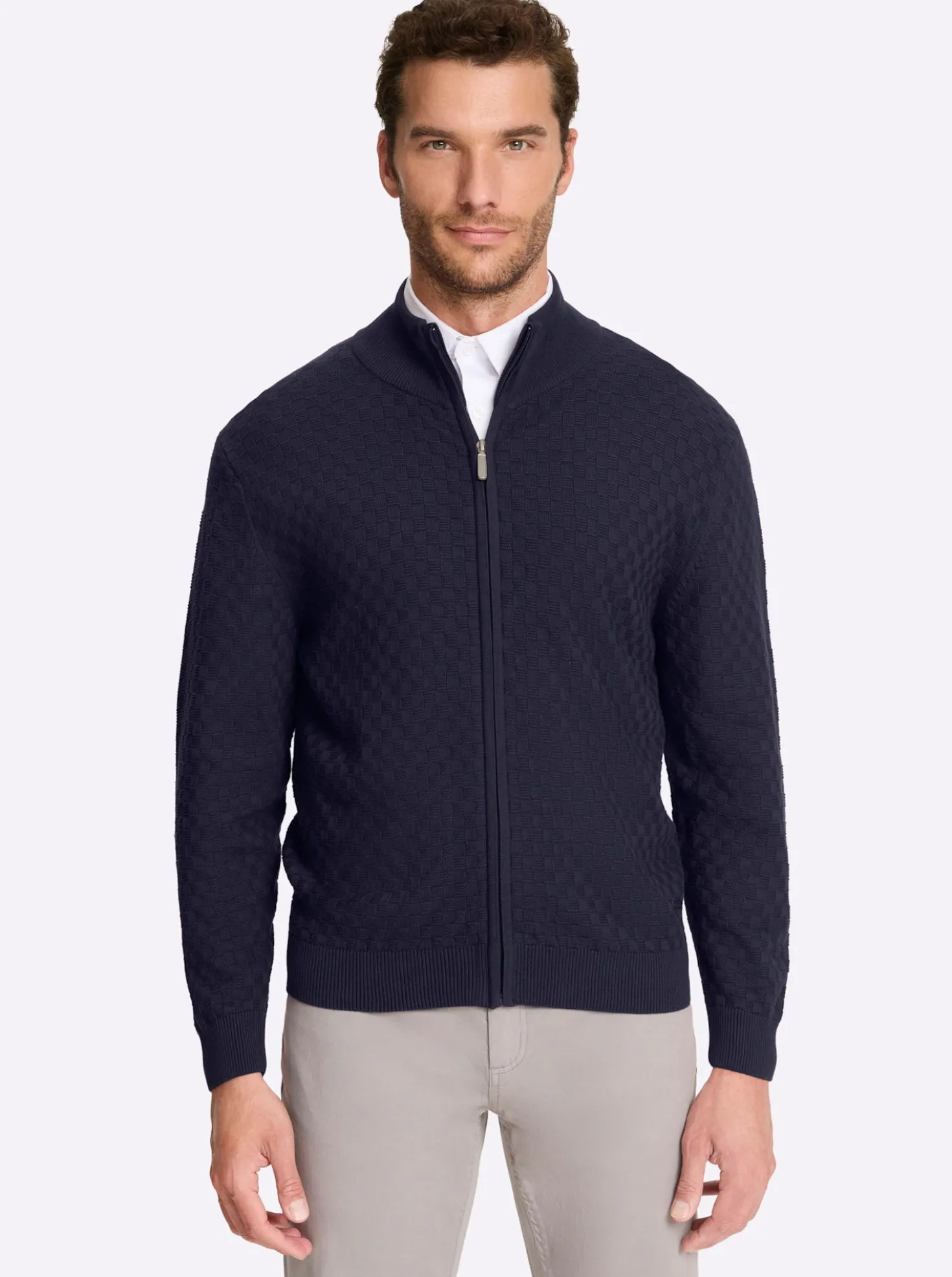 Strickjacke mit verdecktem Reißverschluss