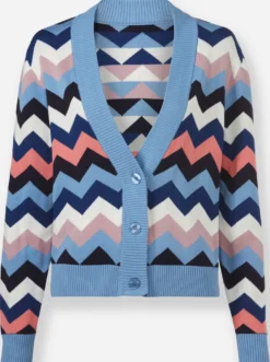 Strickjacke mit Zick-Zack-Muster