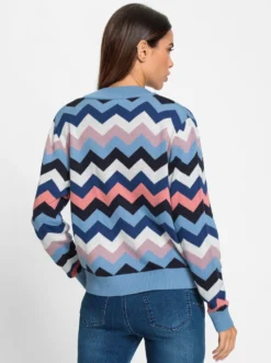 Strickjacke mit Zick-Zack-Muster