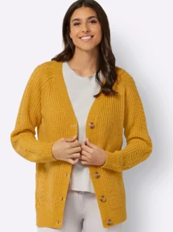 Strickjacke mit Zopfmuster