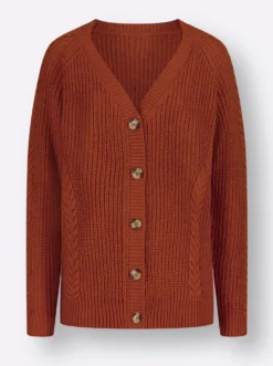 Strickjacke mit Zopfmuster
