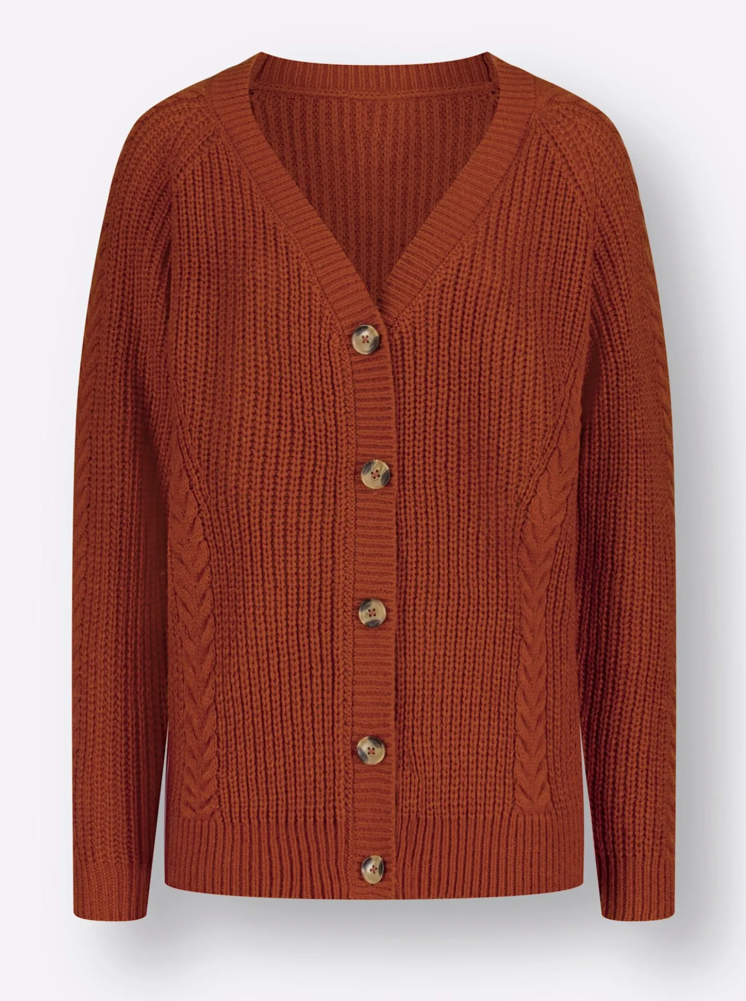 Strickjacke mit Zopfmuster