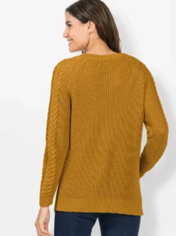 Strickjacke mit Zopf - und Rippenmuster