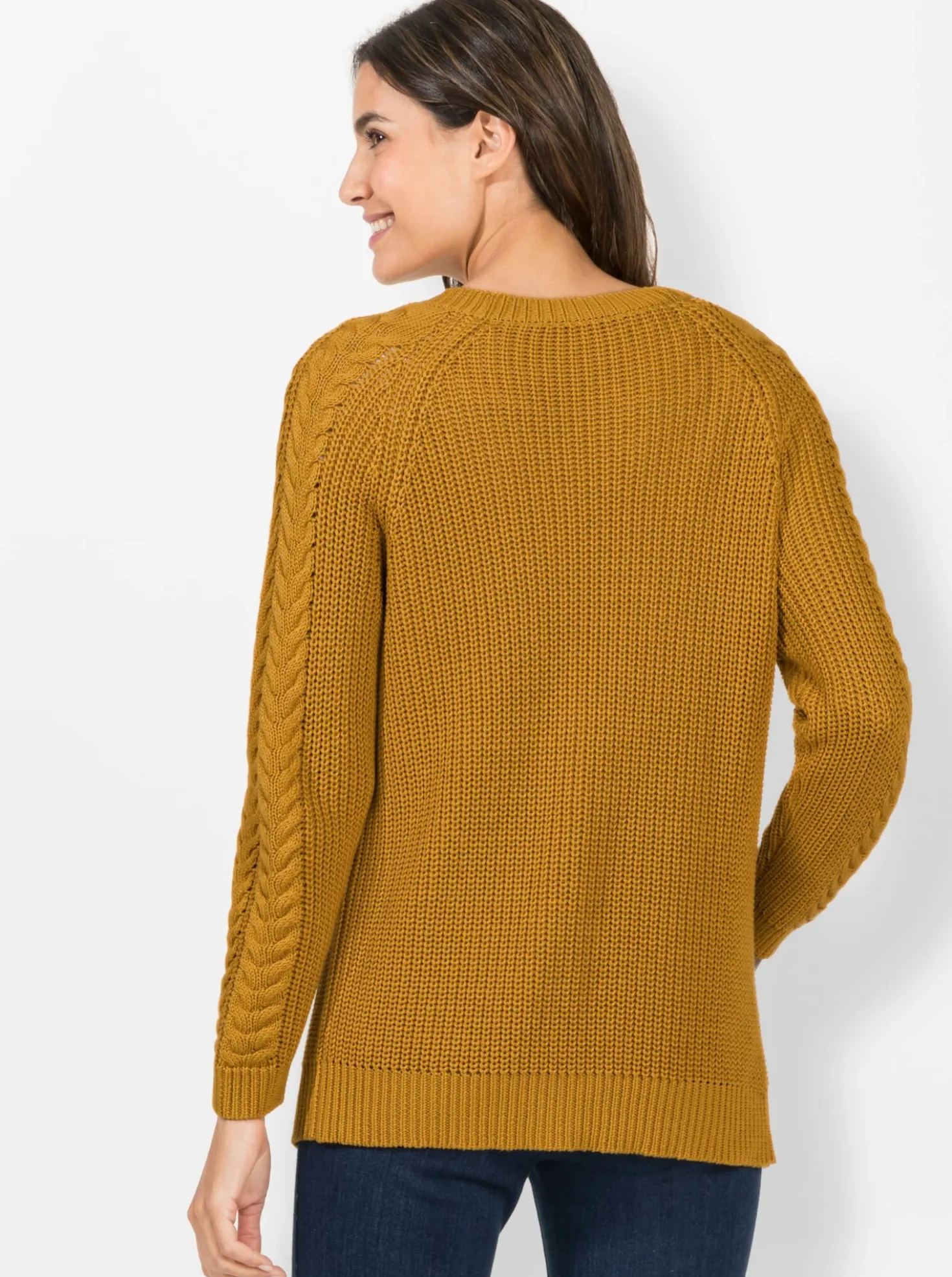 Strickjacke mit Zopf - und Rippenmuster