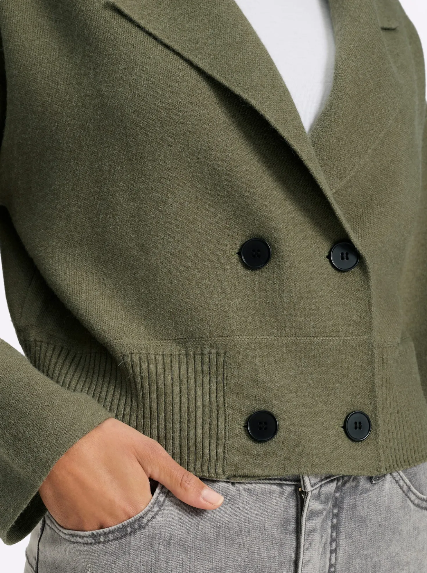 Strickjacke zweireihig geknöpft