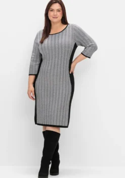 Strickkleid mit Fischgrät-Muster