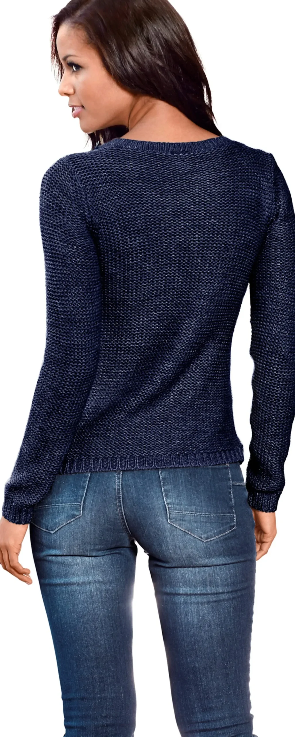 Strickpullover in asymmetrischer Form